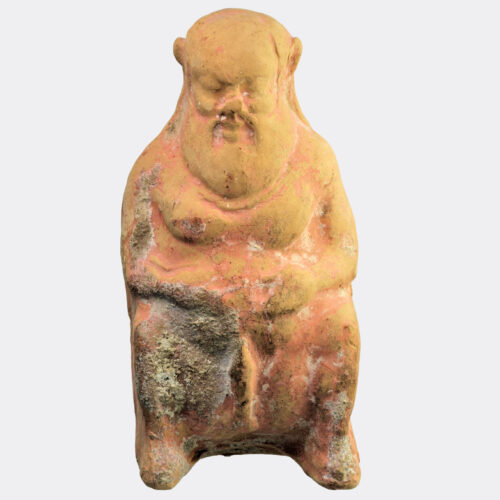 Greek Rhodian terracotta Silenus figure, ex. Faber-Castell