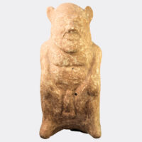 Greek Rhodian terracotta Silenus figure, ex. Faber-Castell