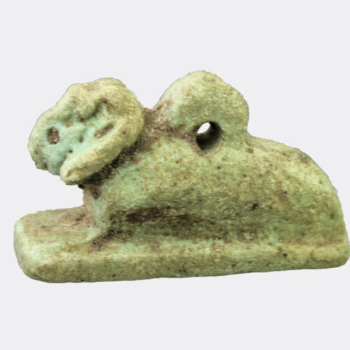 Egyptian faience Khnum ram amulet