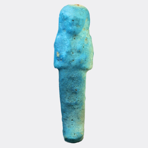 Egyptian blue glazed faience shabti figure