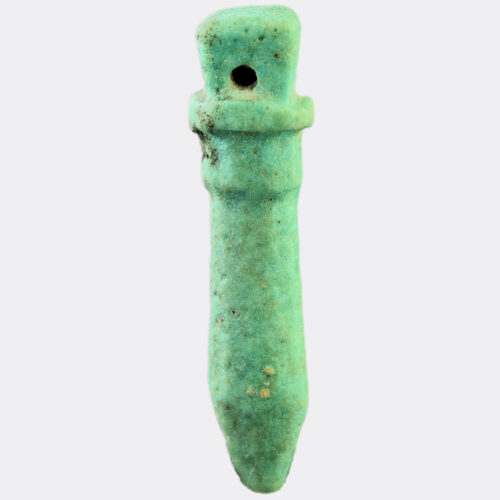 Egyptian faience papyrus column amulet