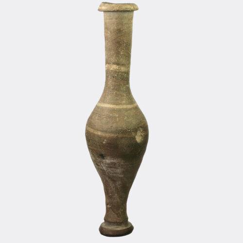 Hellenistic painted pottery spindle flask
