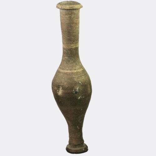 Hellenistic painted pottery spindle flask