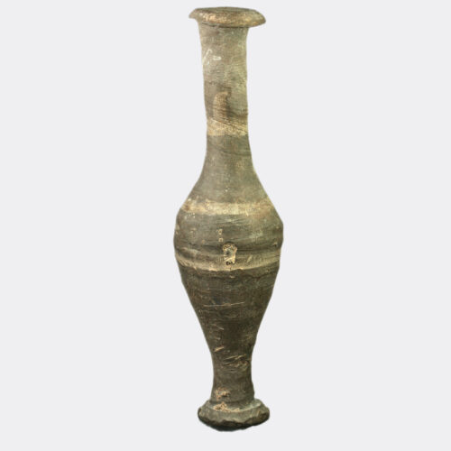 Hellenistic painted pottery spindle flask