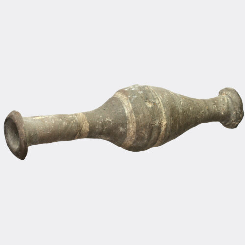 Hellenistic painted pottery spindle flask
