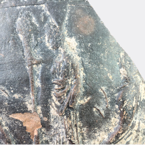 Attic Megarian moulded pottery bowl fragment