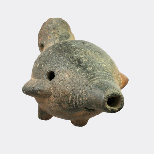 Pre-Columbian pottery parrot whistle