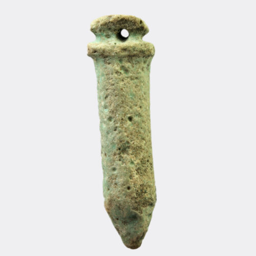 Egyptian faience papyrus column amulet