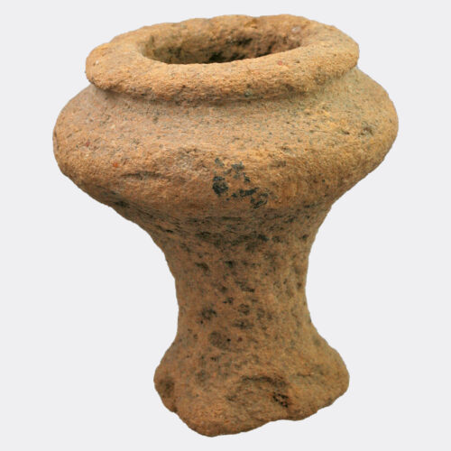 Egyptian votive pottery pedestal vase