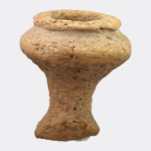 Egyptian votive pottery pedestal vase