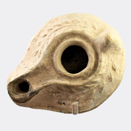 Levantine pottery oil lamp
