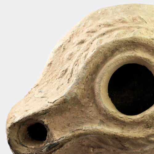 Levantine pottery oil lamp