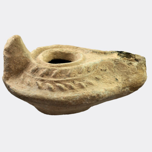 Levantine pottery oil lamp