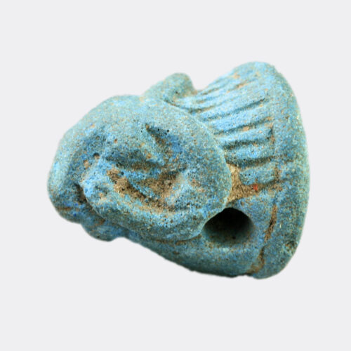 Egyptian blue Naukratic ram seal with sphinx decoration, ex. al Thani collection