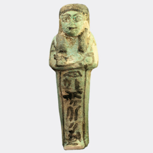 Egyptian New Kingdom painted faience shabti