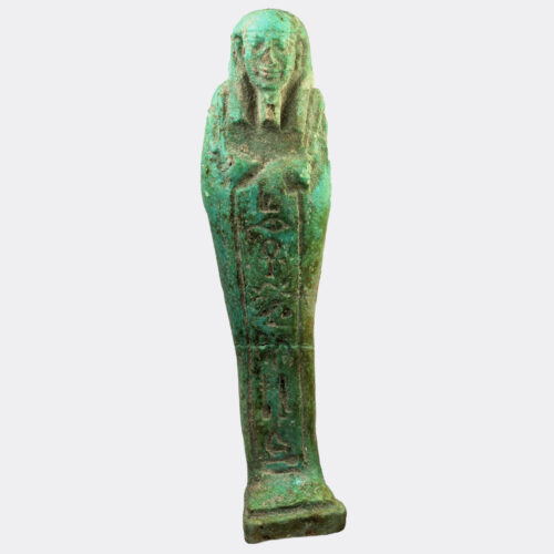 Egyptian inscribed faience shabti figure