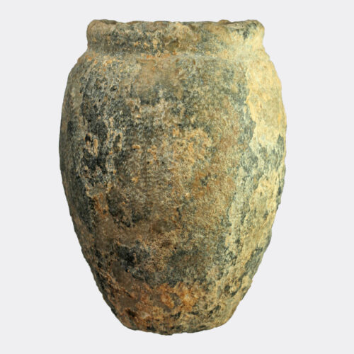 Egyptian alabaster oviform unguent vase